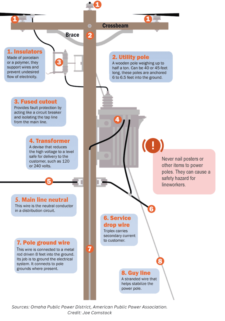 Infographic for Anatomy of a Power Pole